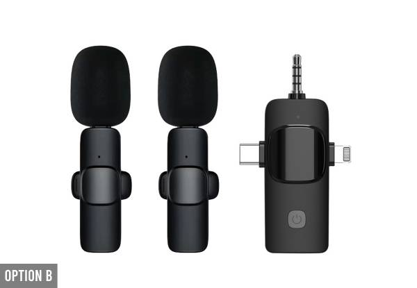 Two-Pack Wireless Lavalier Microphone - Three Options Available