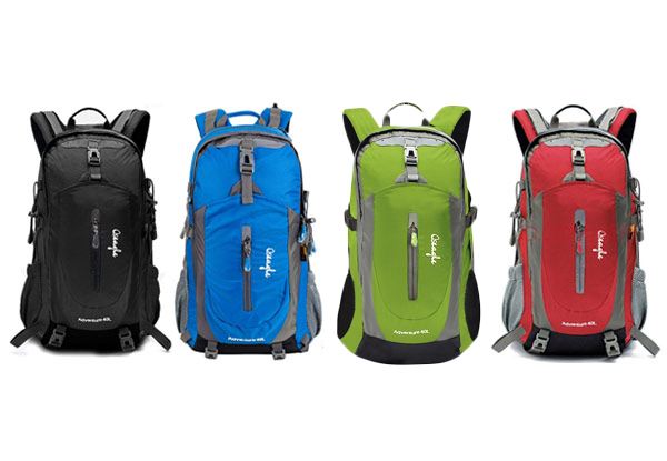 $35 for a 40L Water-Resistant Ergonomic Backpack – Available in Four Colours with Bonus Rain Cover