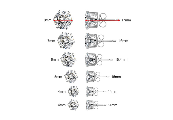 $10 for Six Pairs of Clear Cubic Zirconia Studs