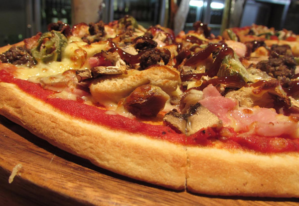 $15 for a Pizza & Two Drinks or 
$25 for Two Pizzas & Four Drinks (value up to $65)