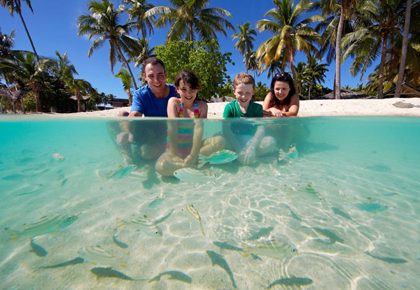 From $1,529 for a Seven-Night Plantation Island Fiji Family Holiday for Two Adults and up to Three Children, or From $2,520 to include Daily Breakfast, Boat Transfers and FJD $1000 Food & Beverage Voucher