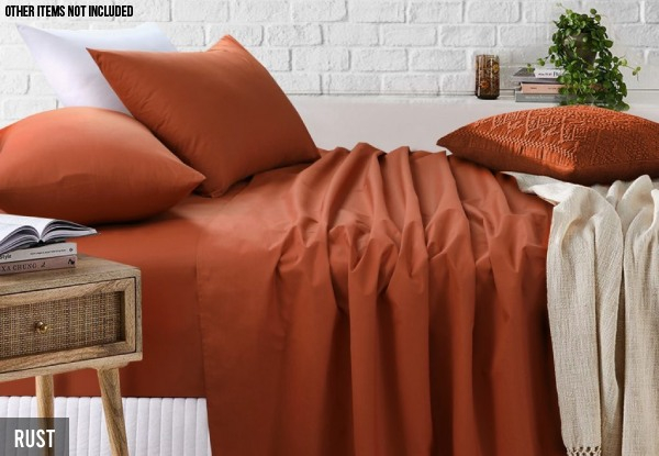 Fitted & Flat Sheet Set Incl. Pillowcase - Nine Colours & Six Sizes Available