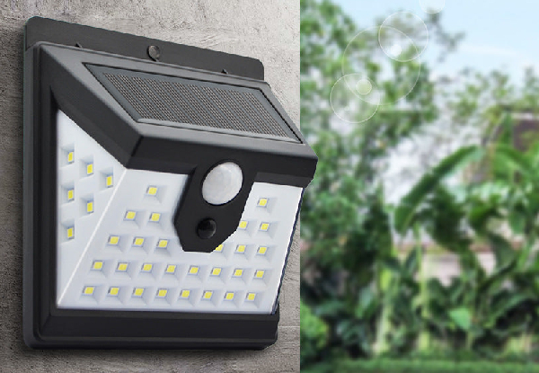Four-Pack 40-LED Solar Power Three-Mode Wall Light