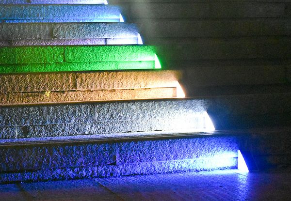 Solar Powered Outdoor RGB Step Lights - Option for Four-Piece