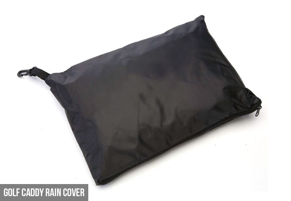 $19 for a Golf Caddy Rain Cover or $29.99 for a Double Canopy Wind-Resistant Umbrella