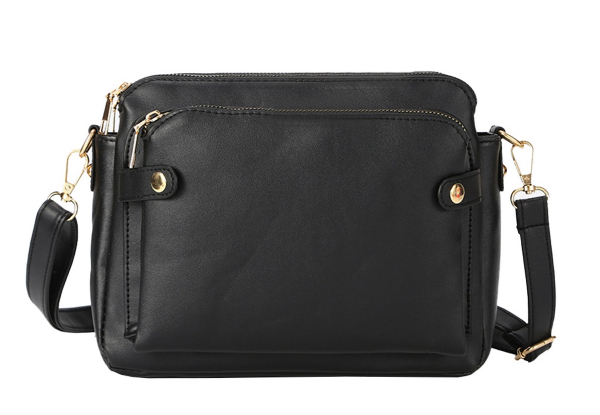 Three-Layer Crossbody PU Leather Bag - Four Colours Available
