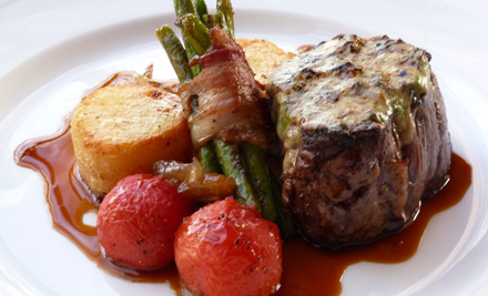 $59 for Two Dinner Mains & Two Glasses of Wine (value up to $116)