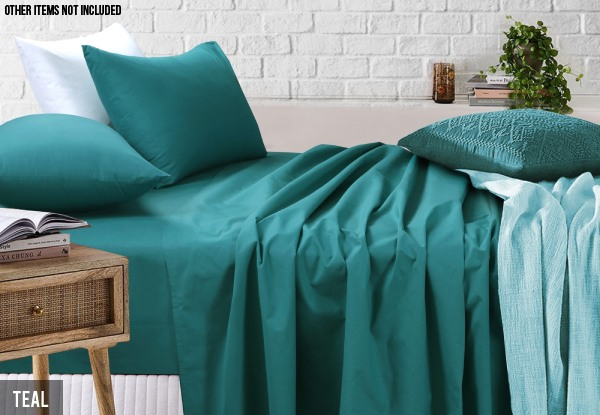 Fitted & Flat Sheet Set Incl. Pillowcase - Nine Colours & Six Sizes Available