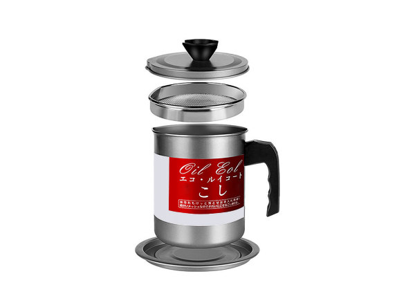 Stainless Steel Oil Container with Strainer - Available in Two Sizes & Option for Two
