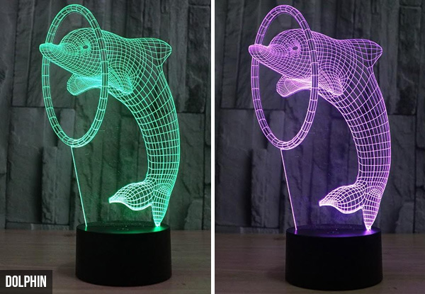 $29 for a 3D Seven-Color LED Illusion Light with Remote Control - Five Designs Available