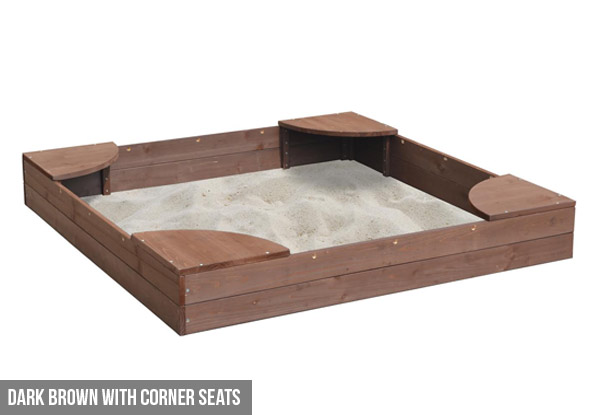 $69 for a Wooden Sandpit with Corner Seats
