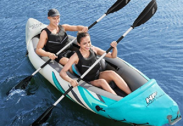 Bestway Two-Man Inflatable Kayak with Hand Pump & Paddles Carry Bag