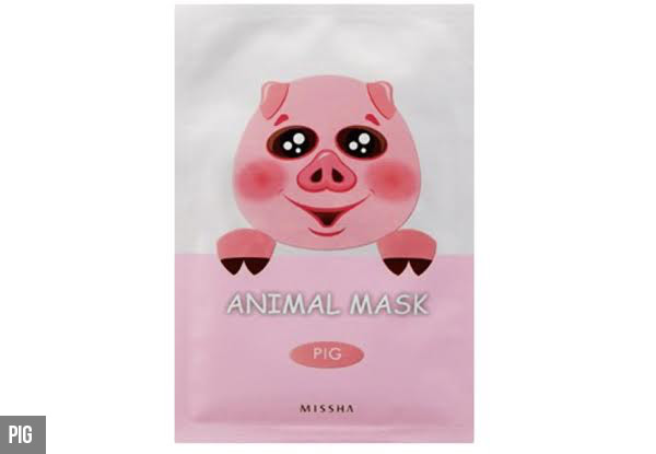 $20 for Five-Piece Mixed MISSHA Animal Mask Set (value $32.50)