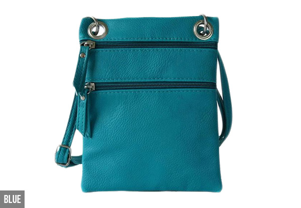 $12 for a Mini Dual Zipper Crossbody Bag Available in Five Colours