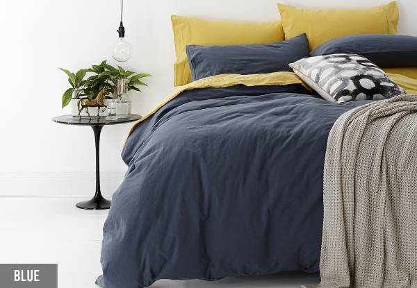 European Vintage Cotton Quilt Cover Incl. Pillowcase - Available in Seven Colours & Three Sizes