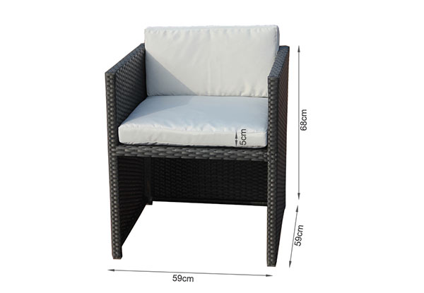 $1,099 for an Eleven Piece Rattan Outdoor Table and Chair Set