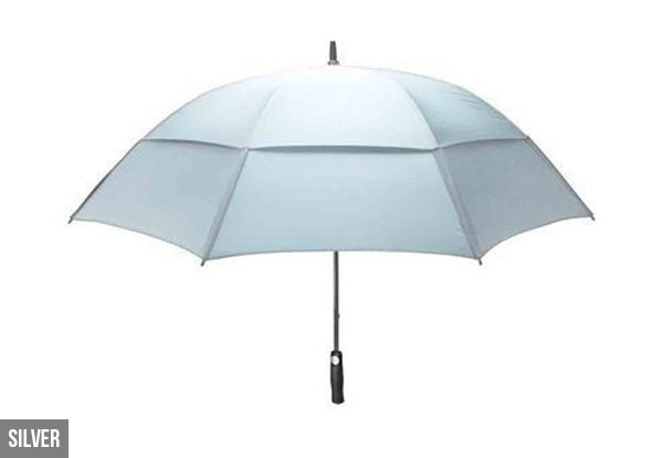 $19 for a Golf Caddy Rain Cover or $29.99 for a Double Canopy Wind-Resistant Umbrella