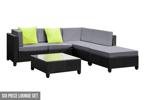 $899 for a Six-Piece Vicenza Rattan-Style Flexi Outdoor Furniture Sofa Lounge Set Incl. Cushion Covers