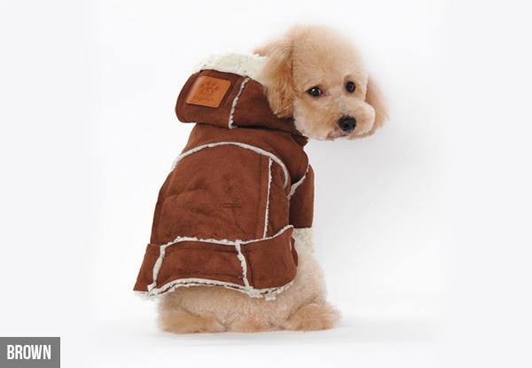 $25 for a Suede Look Winter Hooded Pet Coat - Available in Three Colours