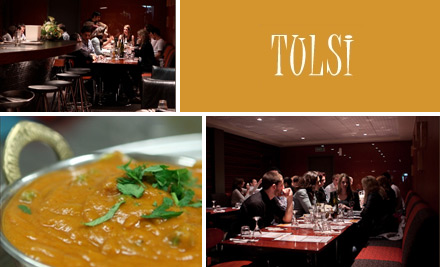 $20 for $40 or $40 for $80 Food & Beverage Voucher at Tulsi Contemporary Indian Cuisine