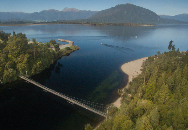 West Coast Two-Night TranzAlpine Lake Brunner Experience for Two-People incl. Arthurs Pass Tour, Accommodation at Hotel Lake Brunner, Daily Breakfast, Hot Tub, $100 Food Voucher, Brunner Mine & Punakaiki Tour & Late Check-Out