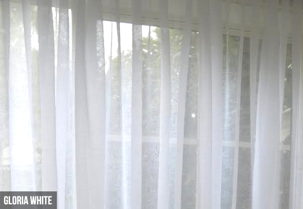 From $10 for a Set of Ready-Made Sheer  White Curtains - Two Styles Available