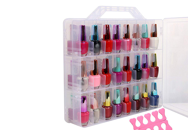 48-Grid Clear Double-Sided Nail Polish Organiser - Option for Two-Pack