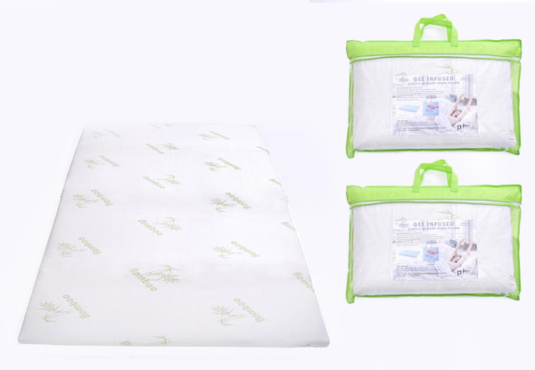 From $229 for a Cooling Gel Memory Foam Mattress Topper with Two Bonus Memory Foam Cooling Gel Pillows