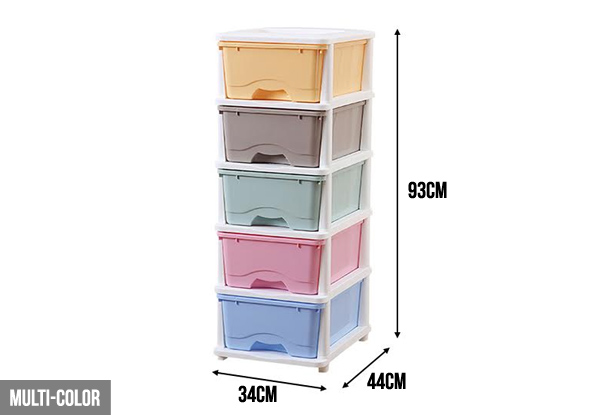 $55 for Five Drawer Plastic Storage Container or Cabinet Available in Two Styles