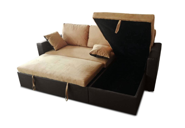 Salem Storage Brown Sofa Bed