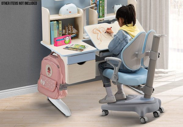 Kids Study Desk & Adjustable Chair Set - Two Colours Available