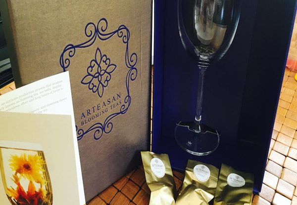 $38 for a Gift Pack incl. Three Tea Varieties & Heat Resistant Wine Glass