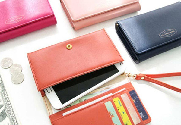 $14 for a Faux Leather Smartphone Wristlet Wallet or $26 for Two – Four Colours Available