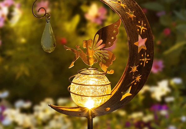 Solar Fairy Lamp with Moon Outdoor Yard Decorative Stake Lamp - Option for Two-Pack