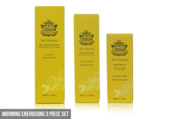 From $54 for a Cougar Bee Venom Three-Piece or Five-Piece Skin Care Set