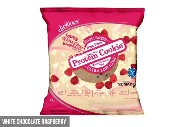 $17 for a Pack of Ten Justine's High Protein, Low Carb & Sugar-Free Complete Protein Mini Cookies with Free Shipping