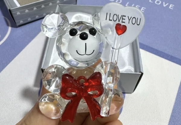 Crystal Bear I Love You Gift
