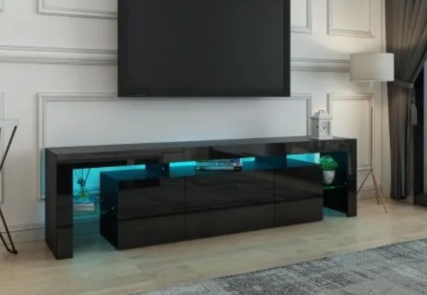 200cm LED TV Stand Cabinet with Two Drawers & Two Doors - Two Colours Available