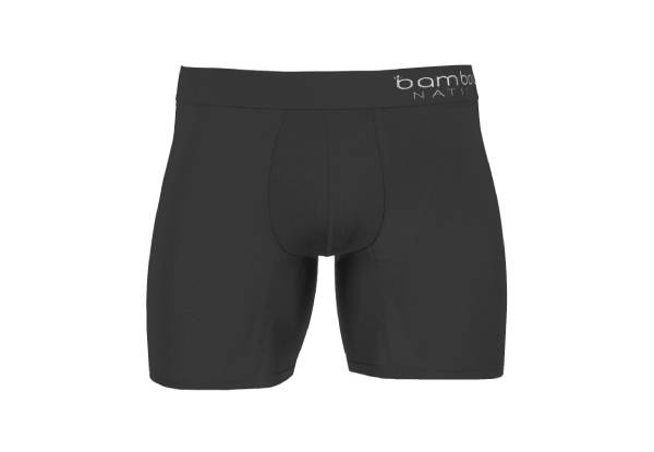 Three-Pack Bamboo Nation Black Boxer Brief - Five Sizes Available & Option with Fly