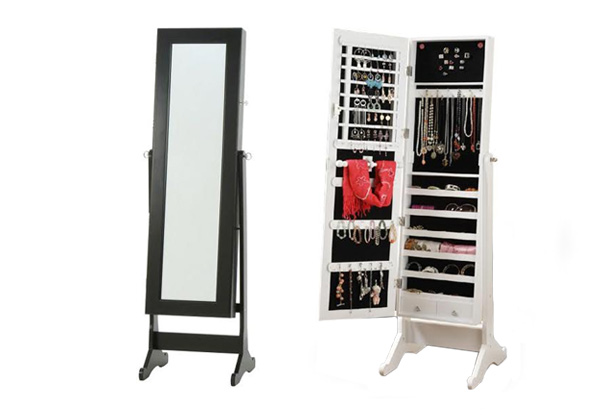 $139 for a Full Length Mirror with Jewellery Storage - Available in Black or White