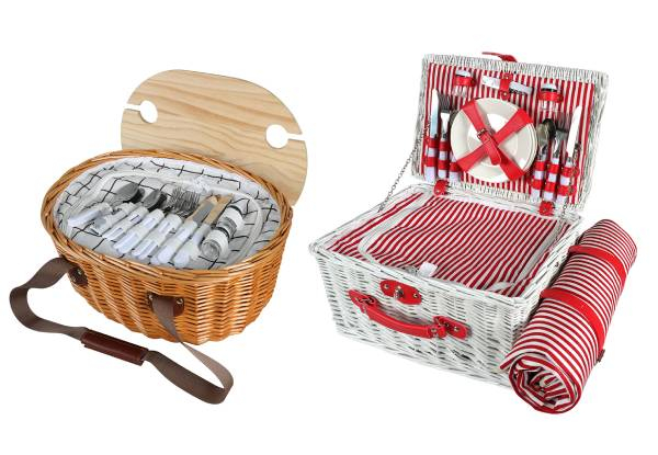 Four-Person Picnic Basket Set - Two Options Available