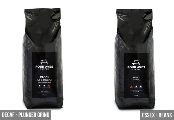 Four Aves Roasted Coffee 5 x 200g Bags - Five Flavours & Mix Packs Available & Option for Beans, Espresso or Plunger