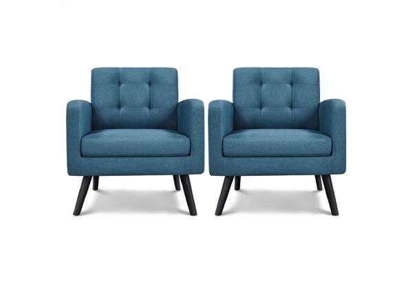 Two-Pack Fabric Tufted Accent Chair - Two Colours Available
