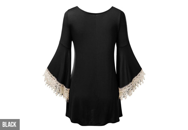 $22 for a Lace Patched Wide Sleeve Top – Available in Three Colours