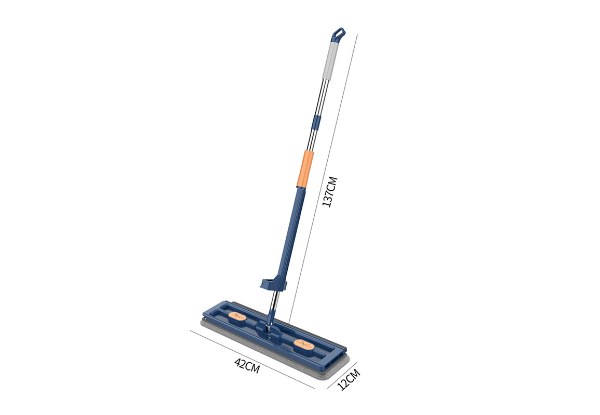 Self-Wringing Flat Mop Incl. Two Microfibre Pads - Available in Two Colours & Option for Two-Pack