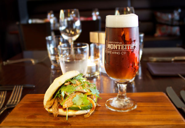 $49 for any Two Mains & Two Glasses of Monteith's Beer or Wine (value up to $73)