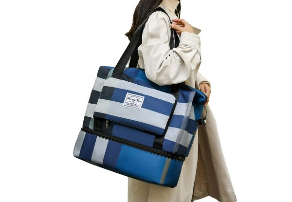 Foldable Dry & Wet Separation Travel Duffle Bag - Available in Four Colours & Option for Two-Pack