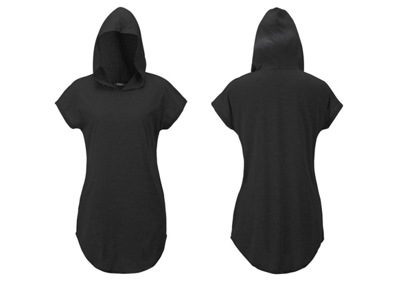 $22 for a Women's Hooded Round Tail Tee Shirt – Available in Black or Grey