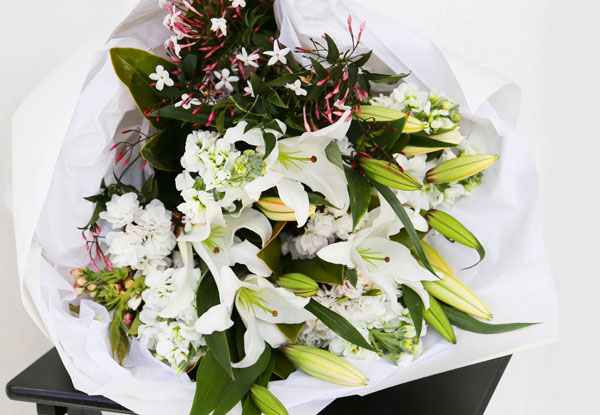 $39 for a 'Valentine's Special' Bunch of Lillies Wrapped in Seasonal Foliage incl. Delivery in Nelson (value up to $65)