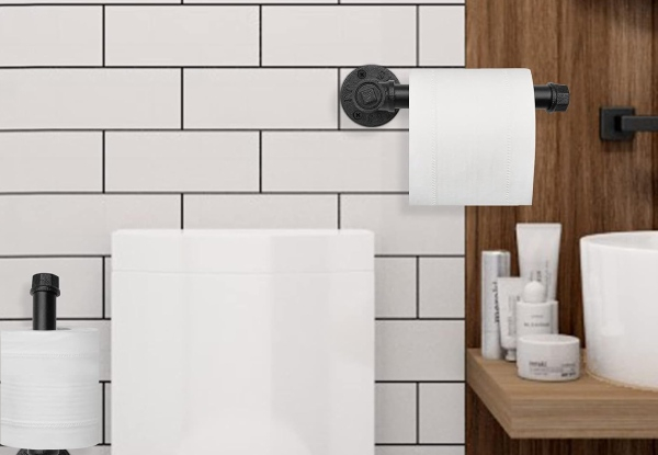 Wall Mounted Industrial Pipe Toilet Paper Holder